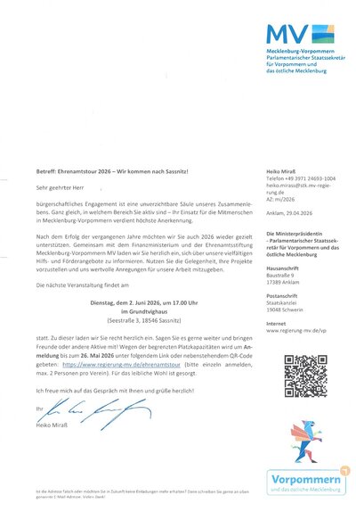 Ehrenamtstour 2026 - Wir kommen nach Sassnitz
